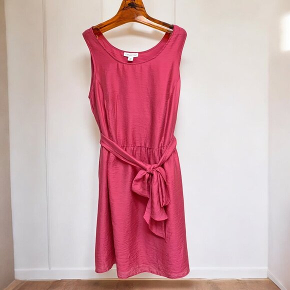 Coldwater Creek Cabaret Pink Fit and Flare Wrap Belted Dress - Picture 5 of 12